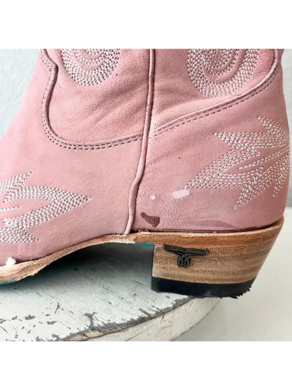 Lane LEXINGTON Over the Knee Cowboy Boots Pink Western Cowgirl Tall Snip Toe 7